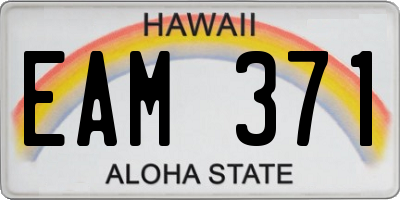 HI license plate EAM371