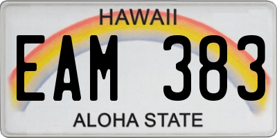 HI license plate EAM383