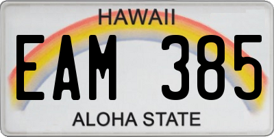 HI license plate EAM385