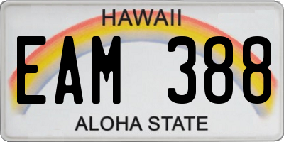 HI license plate EAM388