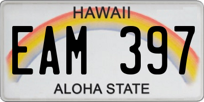 HI license plate EAM397