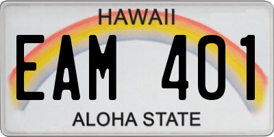 HI license plate EAM401