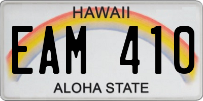 HI license plate EAM410