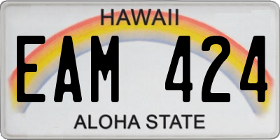 HI license plate EAM424