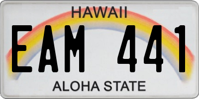 HI license plate EAM441