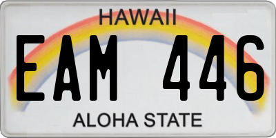 HI license plate EAM446