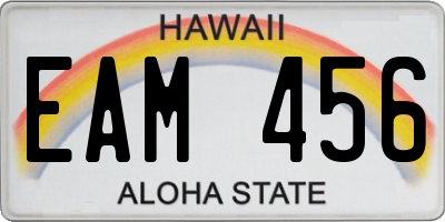 HI license plate EAM456