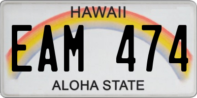 HI license plate EAM474