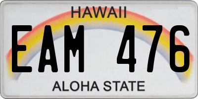 HI license plate EAM476