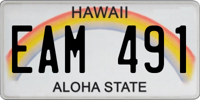 HI license plate EAM491