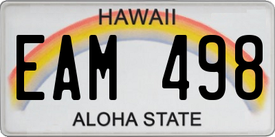 HI license plate EAM498