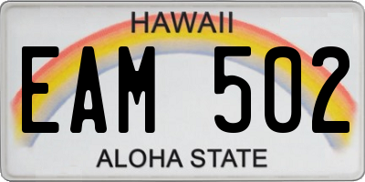 HI license plate EAM502