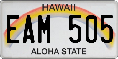 HI license plate EAM505