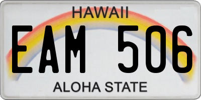 HI license plate EAM506