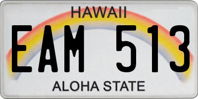 HI license plate EAM513