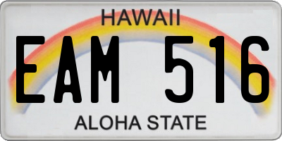 HI license plate EAM516