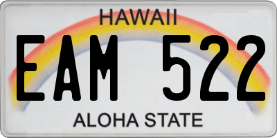 HI license plate EAM522
