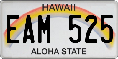 HI license plate EAM525