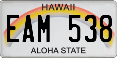 HI license plate EAM538