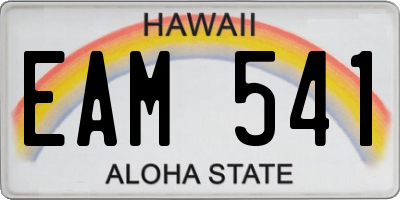 HI license plate EAM541