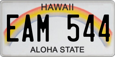 HI license plate EAM544