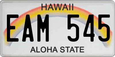 HI license plate EAM545