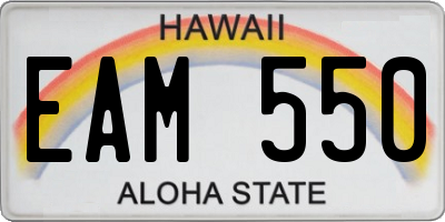 HI license plate EAM550