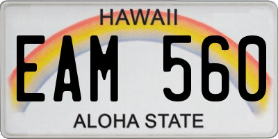 HI license plate EAM560