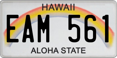 HI license plate EAM561