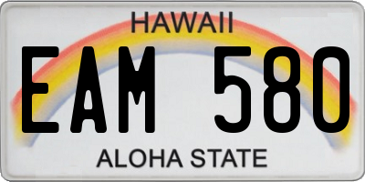 HI license plate EAM580