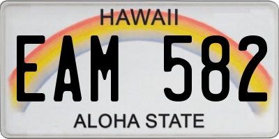 HI license plate EAM582
