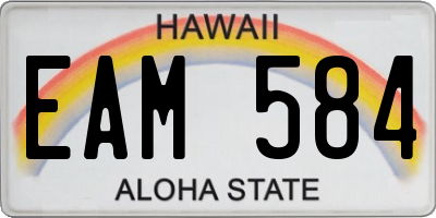 HI license plate EAM584