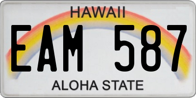 HI license plate EAM587