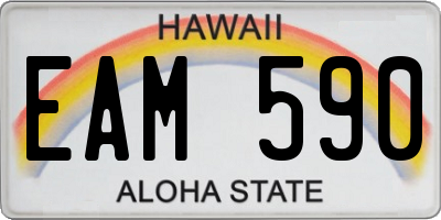 HI license plate EAM590