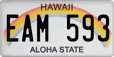 HI license plate EAM593