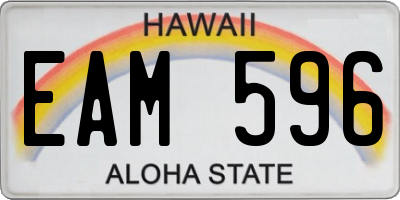 HI license plate EAM596