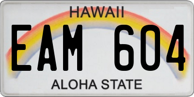 HI license plate EAM604