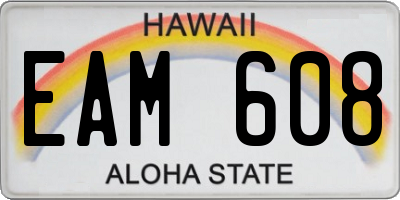 HI license plate EAM608