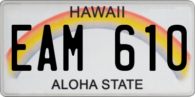 HI license plate EAM610