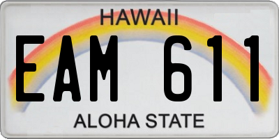 HI license plate EAM611