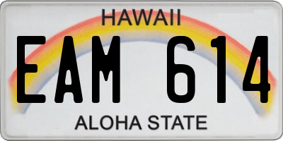 HI license plate EAM614