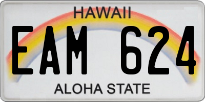 HI license plate EAM624