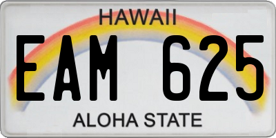 HI license plate EAM625