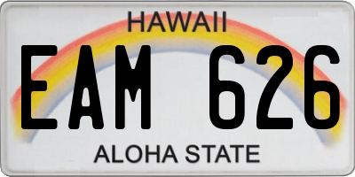 HI license plate EAM626