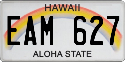 HI license plate EAM627