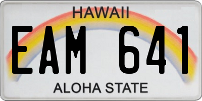 HI license plate EAM641