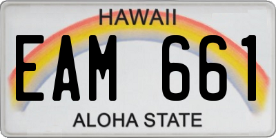 HI license plate EAM661