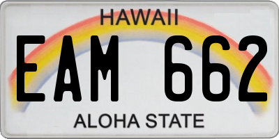 HI license plate EAM662