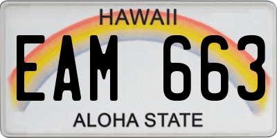 HI license plate EAM663