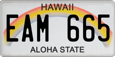 HI license plate EAM665